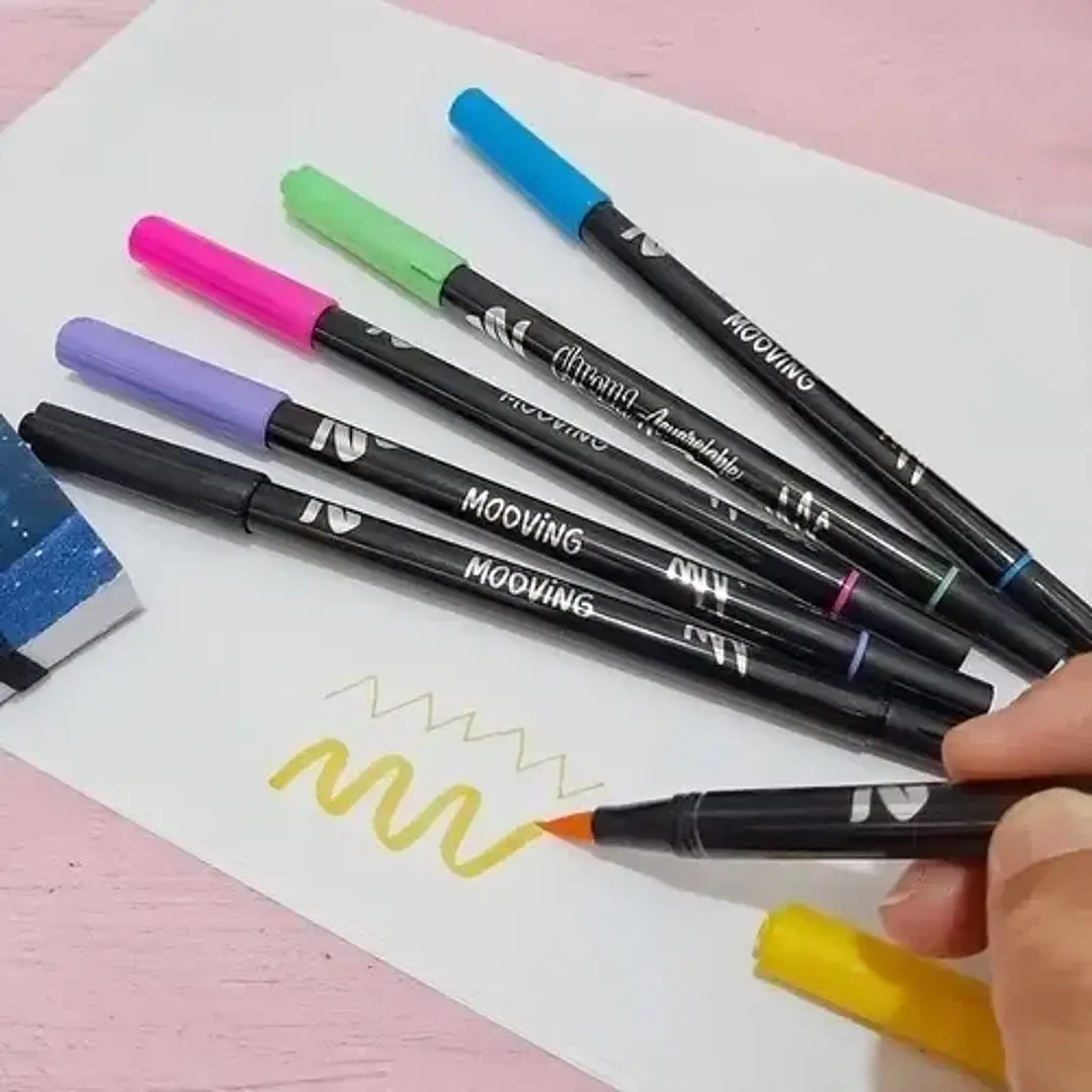 Marcadores Doble Punta Mooving Chroma Acuarelables X 6 Colores Surtidas 8