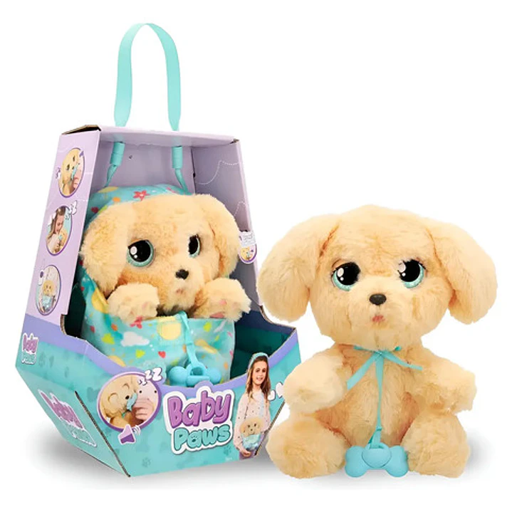 Peluche Interactivo Baby Paws Labrador De 22 Cm Con Sonidos Y Manta 2