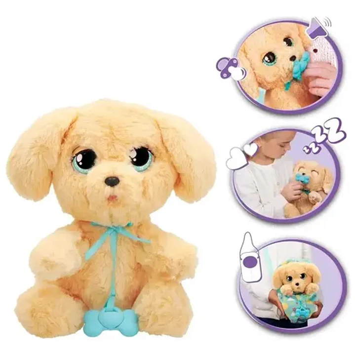 Peluche Interactivo Baby Paws Labrador De 22 Cm Con Sonidos Y Manta 3