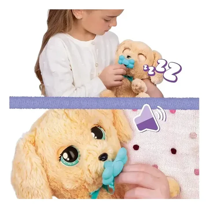 Peluche Interactivo Baby Paws Labrador De 22 Cm Con Sonidos Y Manta 4
