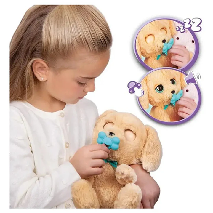 Peluche Interactivo Baby Paws Labrador De 22 Cm Con Sonidos Y Manta 5