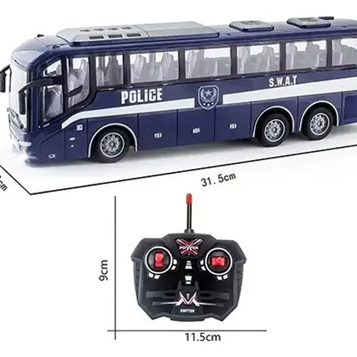 Vehiculo  Micro Bus Colectivo Con Luz A Radio Control 1:24 9