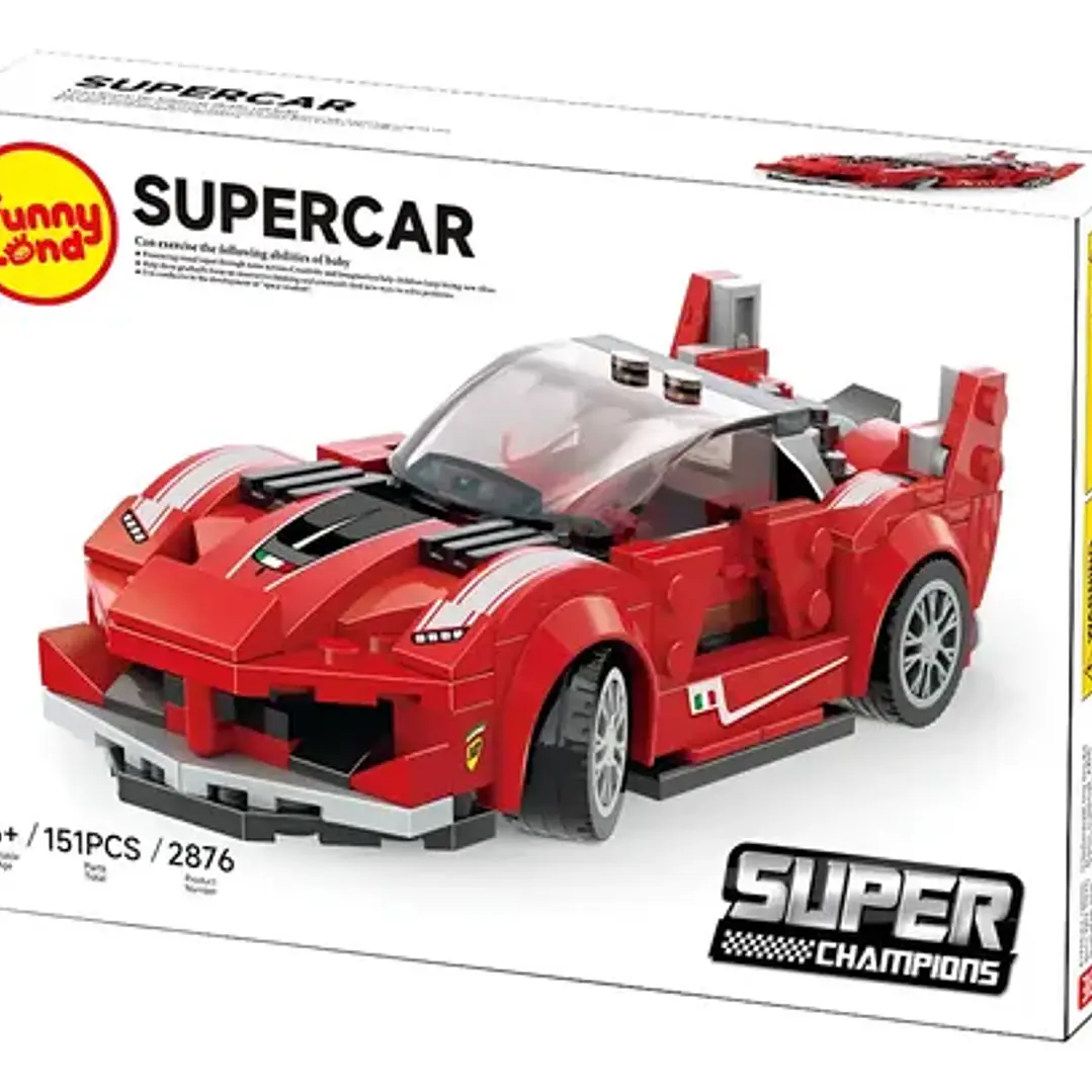 Puzzle 3d Funny Land Supercar 76 151 Piezas Compatible Con Lego 2