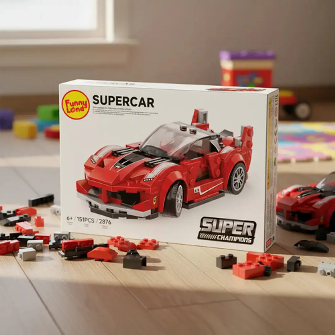 Puzzle 3d Funny Land Supercar 76 151 Piezas Compatible Con Lego 5