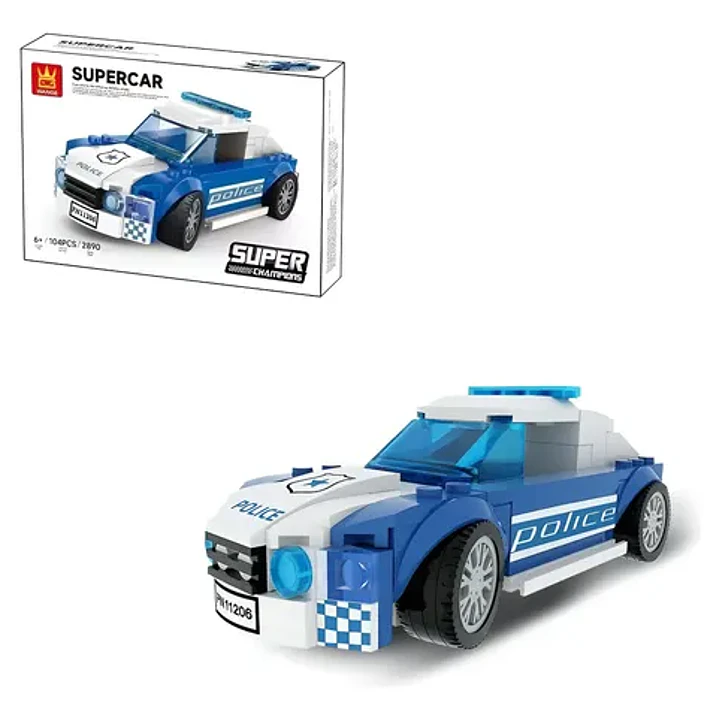 Puzzle En Bloque 3d Auto Policía - 104 Piezas Funny Land 1