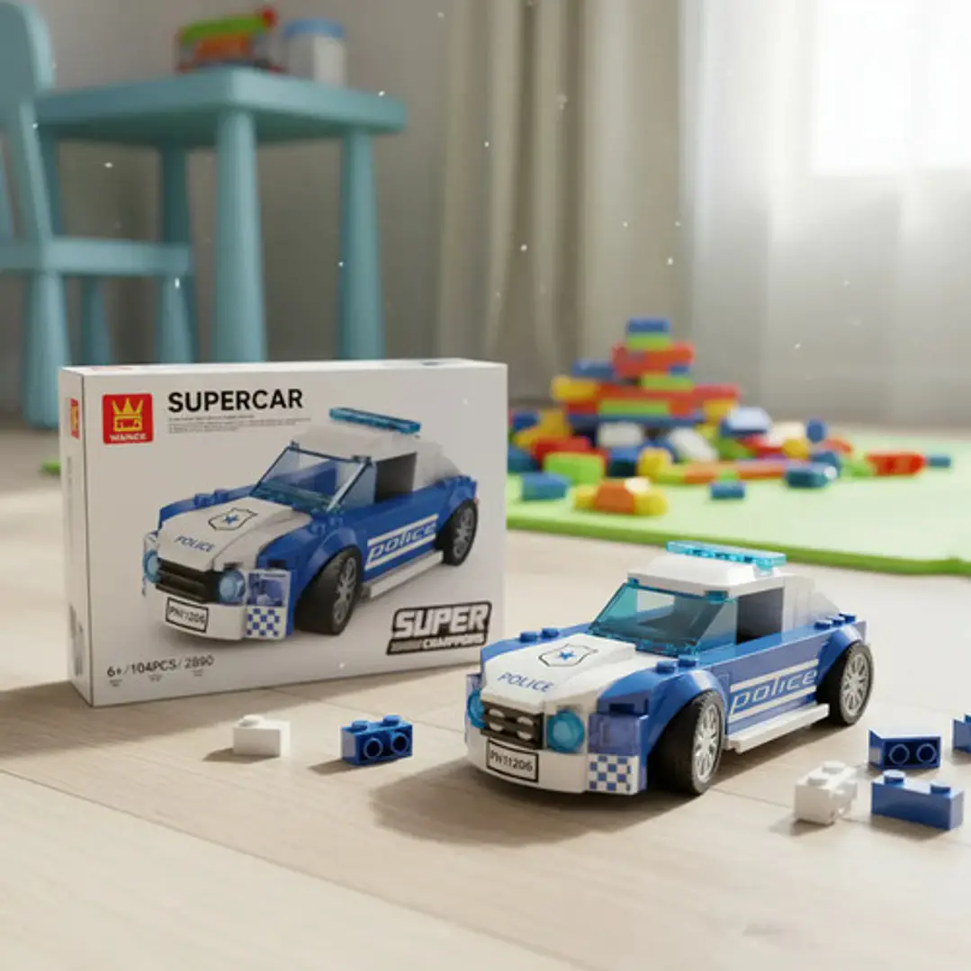 Puzzle En Bloque 3d Auto Policía - 104 Piezas Funny Land 4