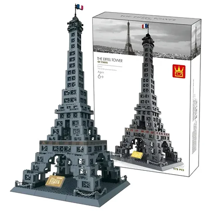 Puzzle En Bloques 3d Torre Eiffel Paris 976 Pieza Funny Land 1