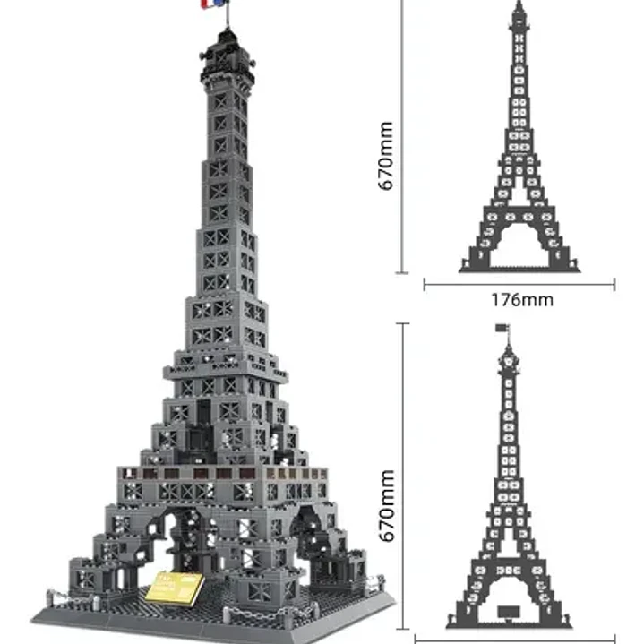 Puzzle En Bloques 3d Torre Eiffel Paris 976 Pieza Funny Land 4