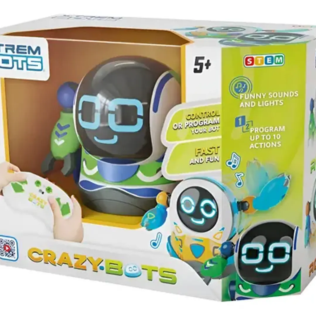 Mini Robot Xtrem Bots Crazy Bots Wabro Color Verde Personaje Rock 1