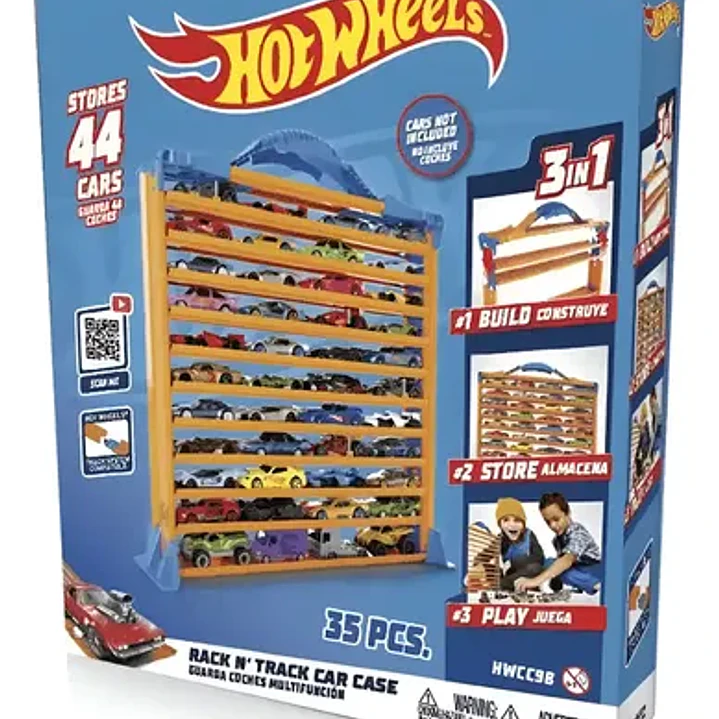Guarda Autos Repisa Multifuncional Pista 3 En 1 Hot Wheels 1