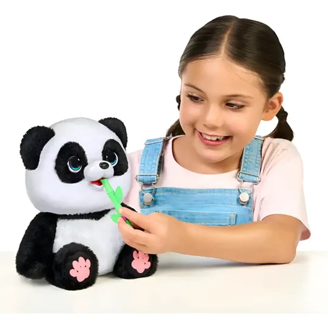 Peluche Panda Mediano Blanco Little Live Pets Hipoalergénico Con Sonidos 1
