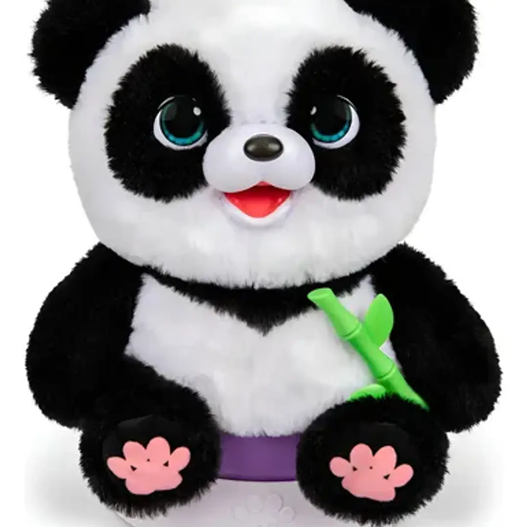 Peluche Panda Mediano Blanco Little Live Pets Hipoalergénico Con Sonidos 3
