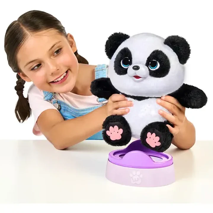 Peluche Panda Mediano Blanco Little Live Pets Hipoalergénico Con Sonidos 5