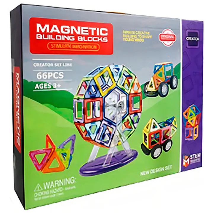 Bloques Magnéticos Set Creativo 66 Piezas Funny Land 1