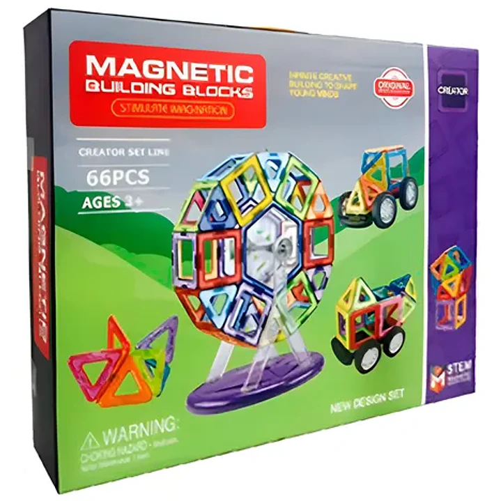 Bloques Magnéticos Set Creativo 66 Piezas Funny Land 1