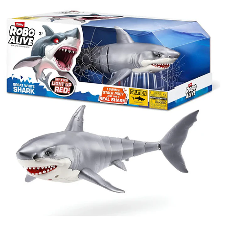 Tiburon Blanco Realista Interactivo Robo Alive Zuru 1