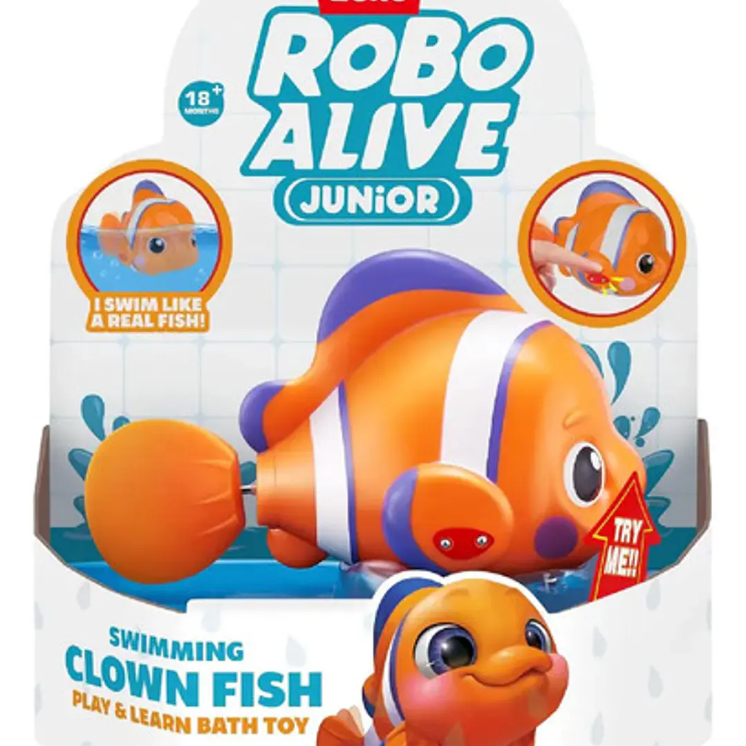 Robo Alive Junior Juguete Figura Swimming Interactivo Zuru Clown Fish Pez Payaso 3