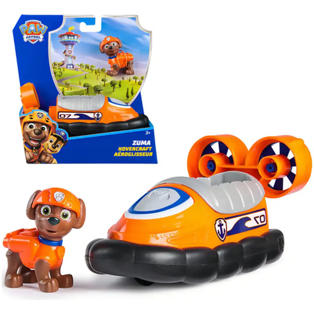 Paw Patrol Auto Mediano C/figura -zuma Hovercraft- Original 1