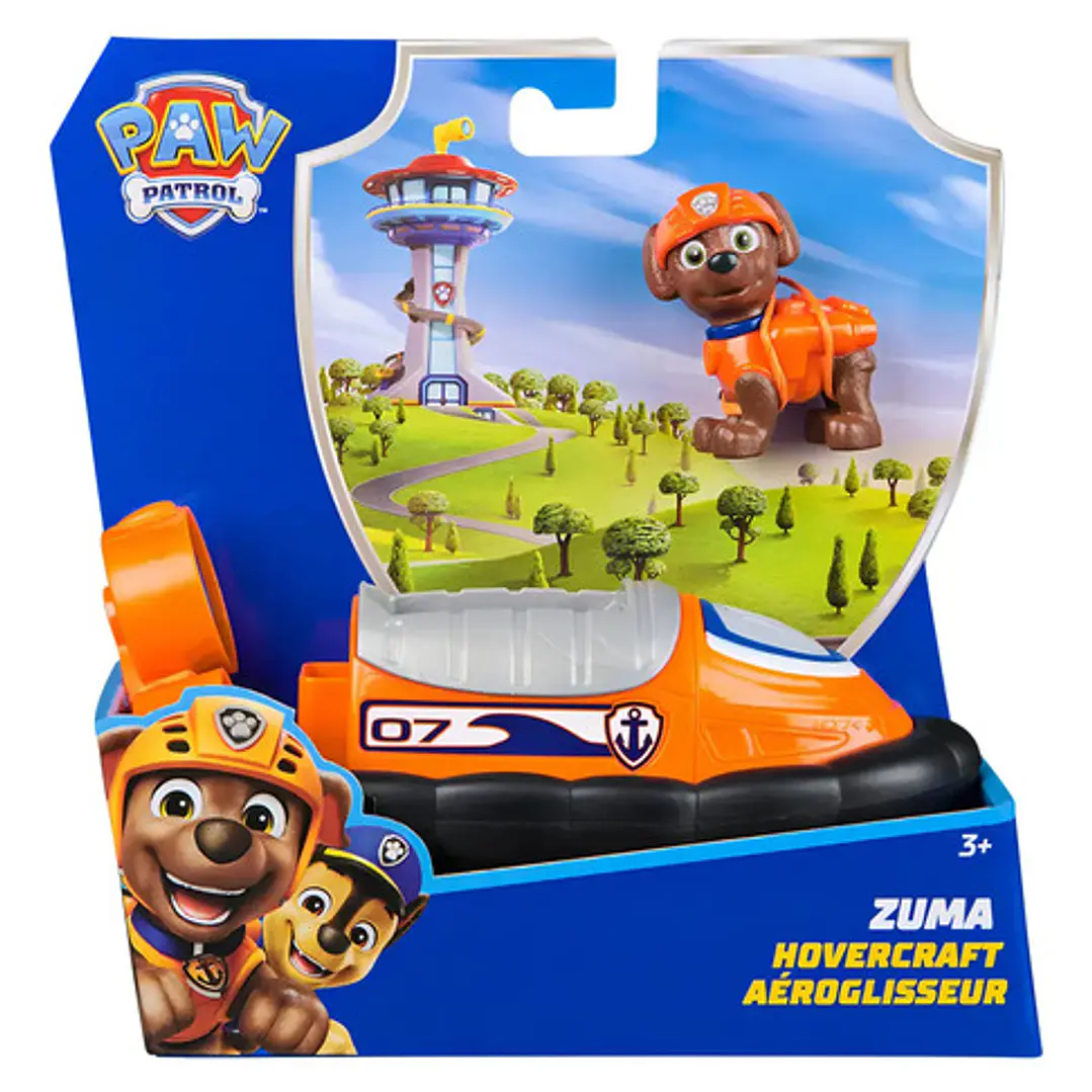 Paw Patrol Auto Mediano C/figura -zuma Hovercraft- Original 5