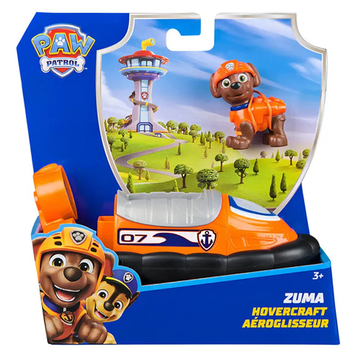 Paw Patrol Auto Mediano C/figura -zuma Hovercraft- Original 5