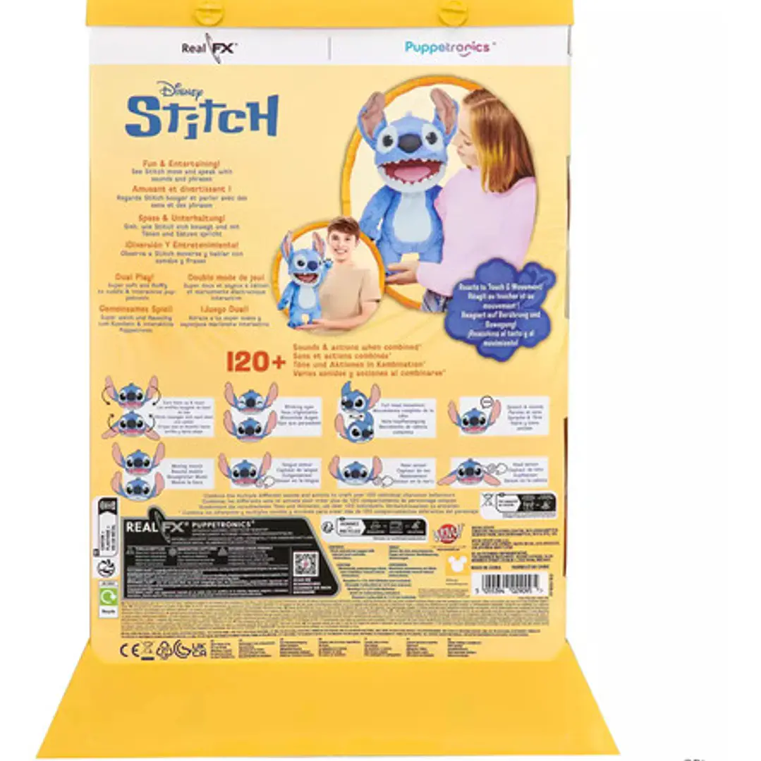 Títere De Mano Wabro Puppetronic Stitch 45cm Peluche 10