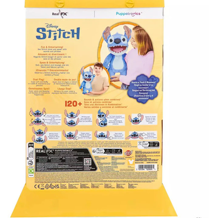 Títere De Mano Wabro Puppetronic Stitch 45cm Peluche 10