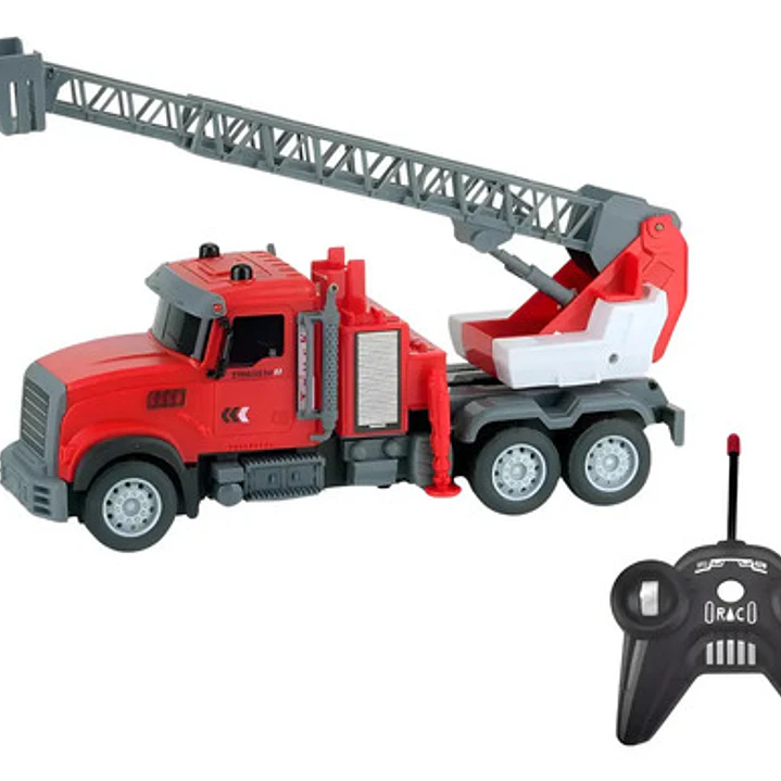 Bombero Camion Radio Control Con Grua R/c Luz Rescate Truck 1