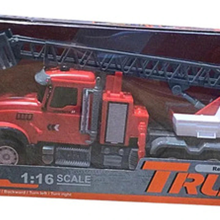 Bombero Camion Radio Control Con Grua R/c Luz Rescate Truck 3
