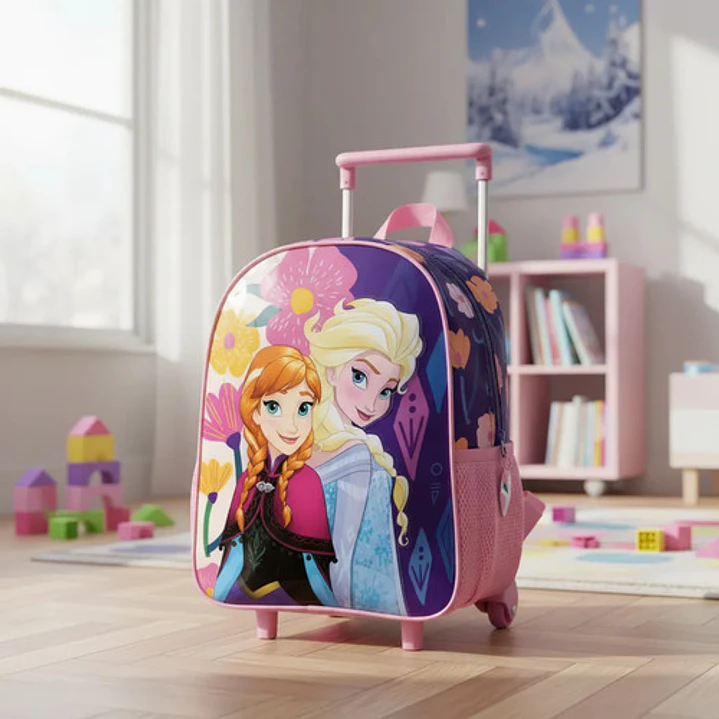 Mochila Con Carro De 16 Disney Frozen 11781 Wabro Diseño De La Tela Lisa Liso 2