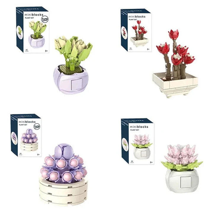 Mini Bloques Plantas Con Flores Para Armar Construir Juguete 2