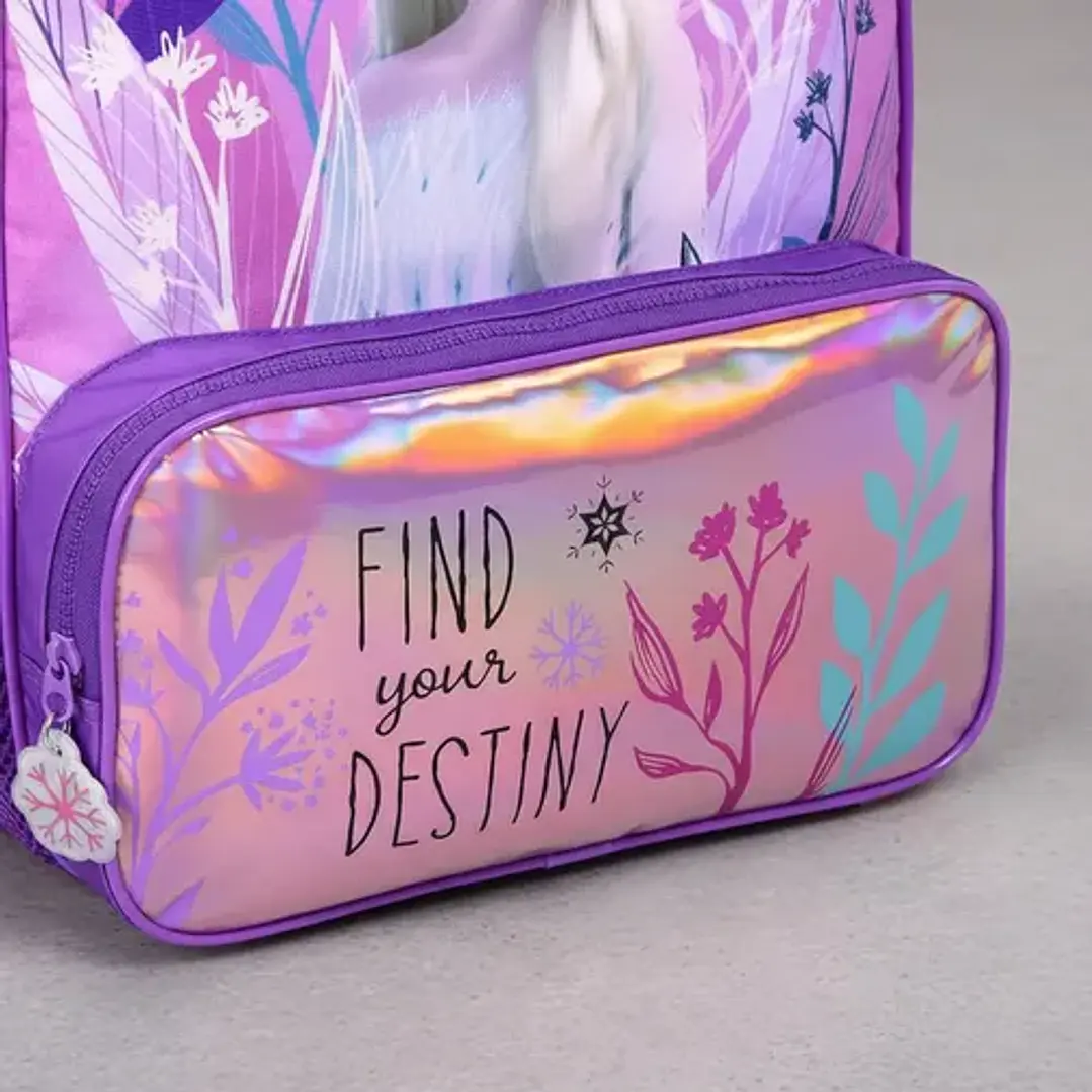Frozen Mochila 43cm Espalda Destiny Color Violeta Geométrico 2