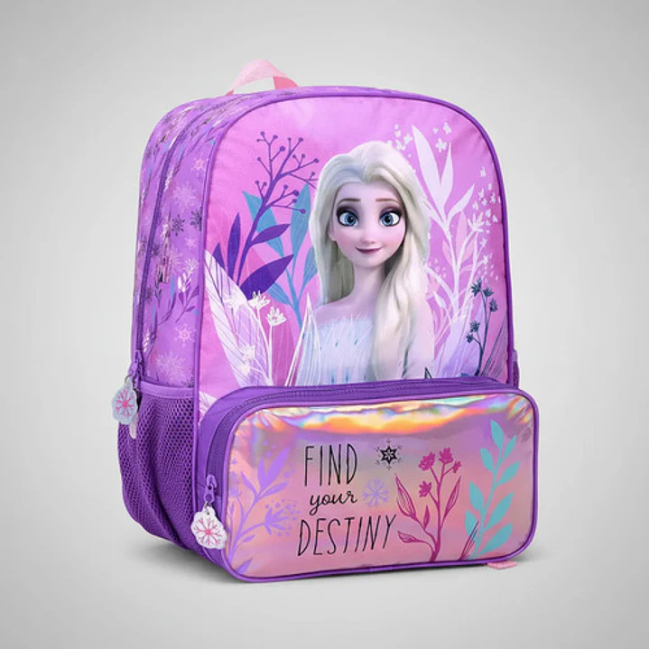 Frozen Mochila 43cm Espalda Destiny Color Violeta Geométrico 7