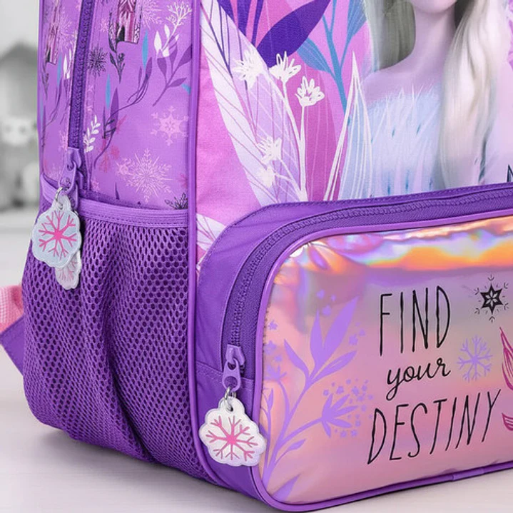 Frozen Mochila 43cm Espalda Destiny Color Violeta Geométrico 9