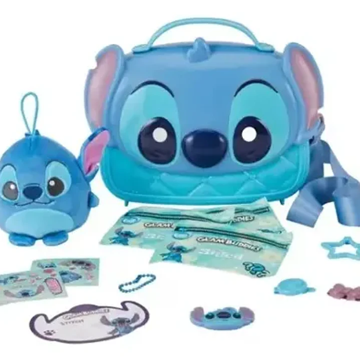 Cartera Stitch Con Peluche Y Accesorios Glam Buddies Acabado De Los Herrajes Plastico Color Azul Correa De Hombro Azul Acero 3