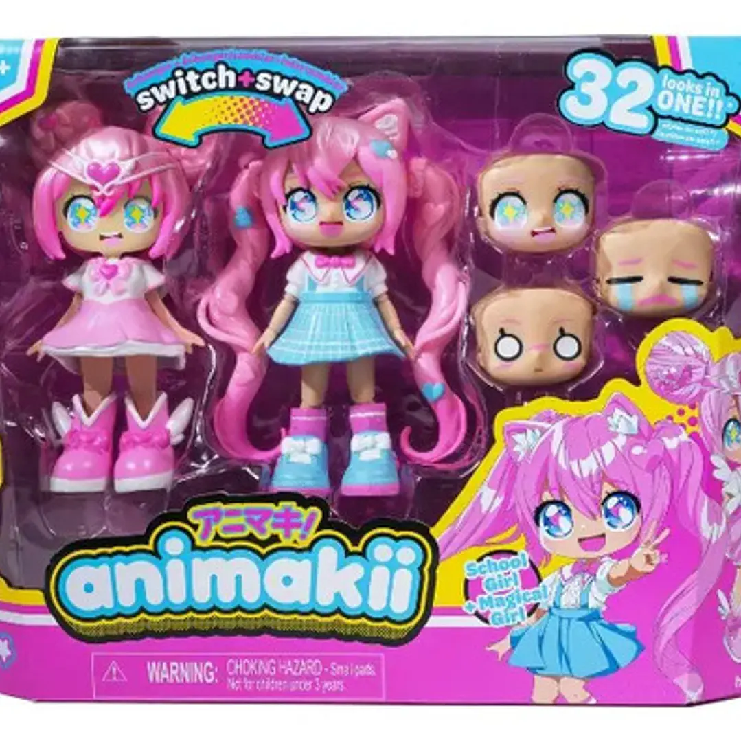 Muñeca Animakii Switch & Swap Intercambiables Kawaii 5