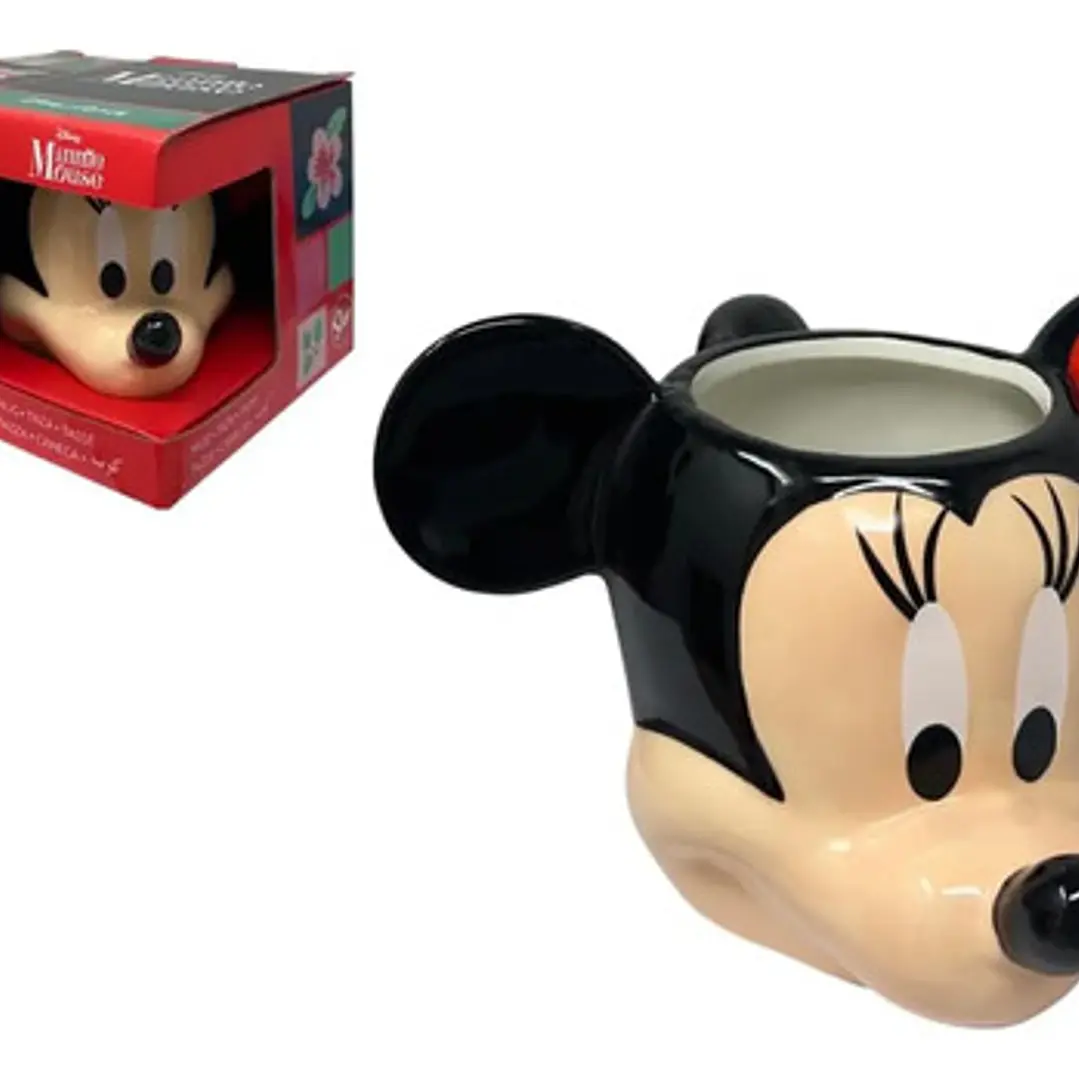 Taza 3d Minnie Mouse De Cerámica 325ml En Caja Stor Disney 1