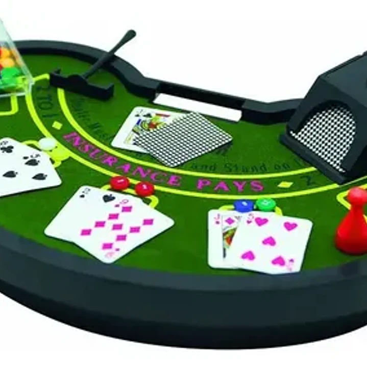 Juego De Blackjack Mini De Mesa Cartas Portacartas 54 Fichas 2