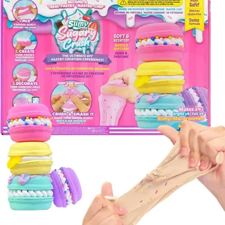 Set Slime Macarons Slimy Sugary Crush Kit Manualidades 1