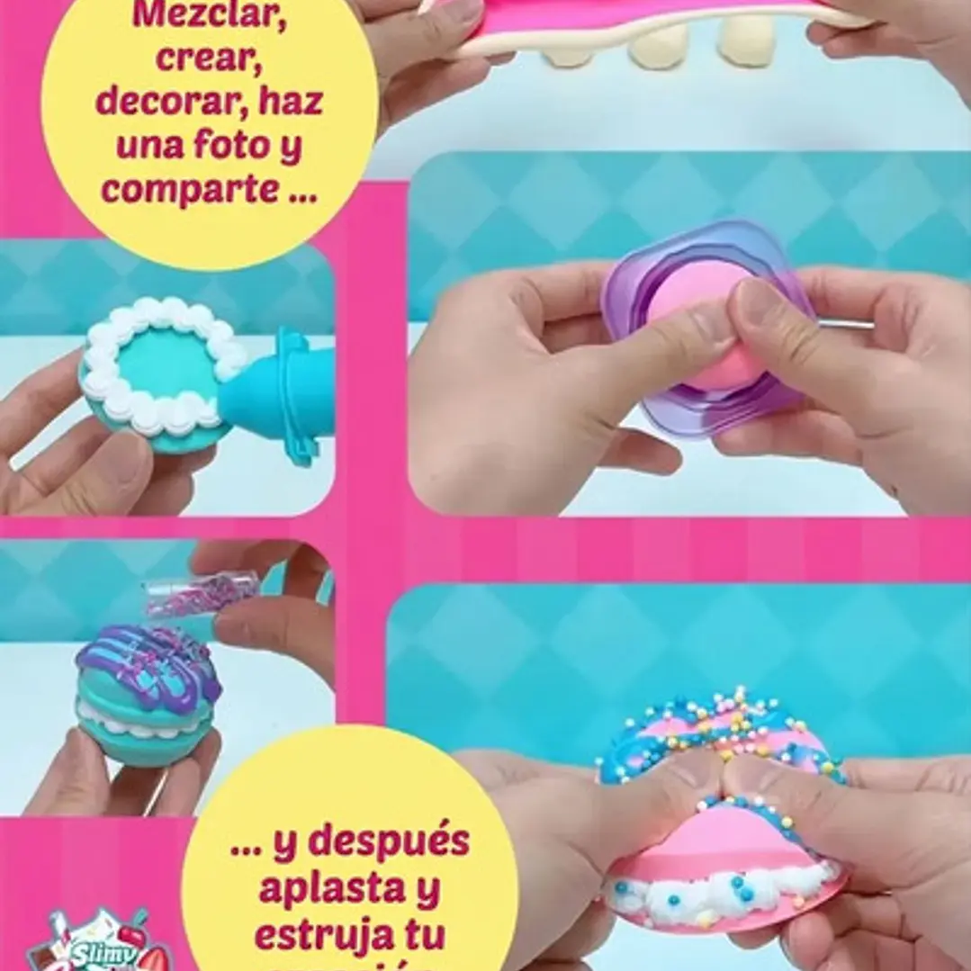 Set Slime Macarons Slimy Sugary Crush Kit Manualidades 4
