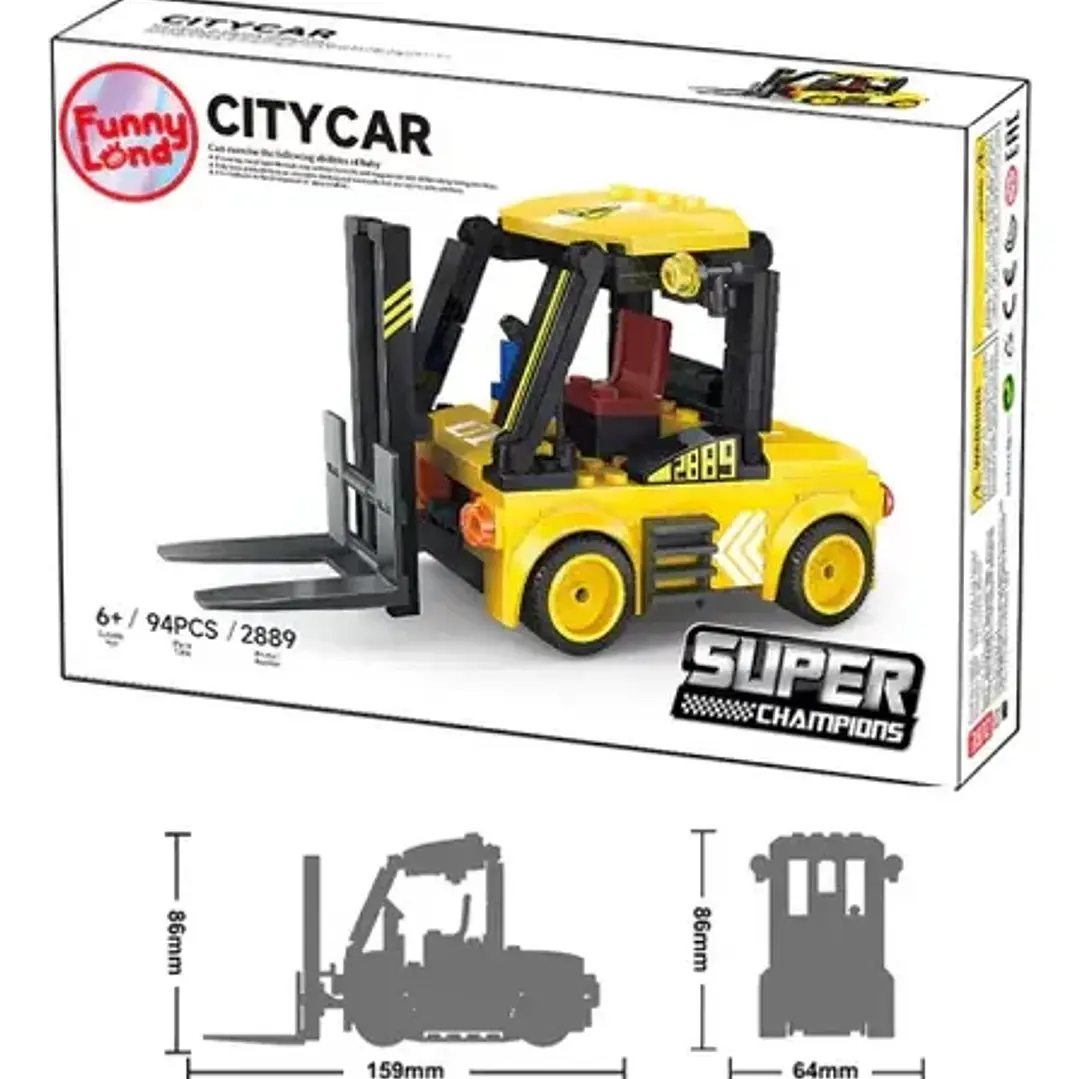 Puzzle En Bloque 3d Citycar 89 - 94 Piezas Funny Land 4