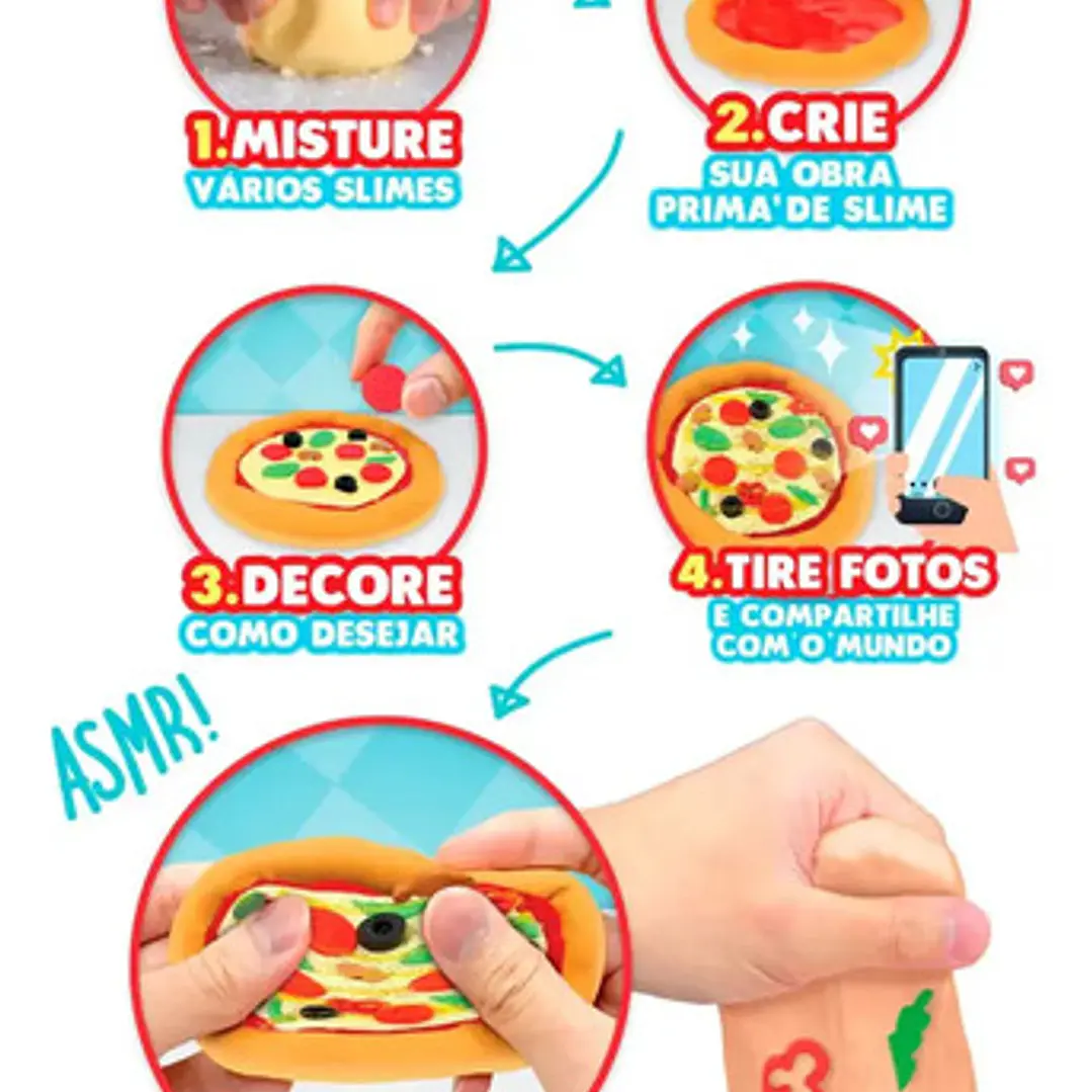 Kit Slime Slimy Sugary Crush Crea Tu Mini Pizza X1 3