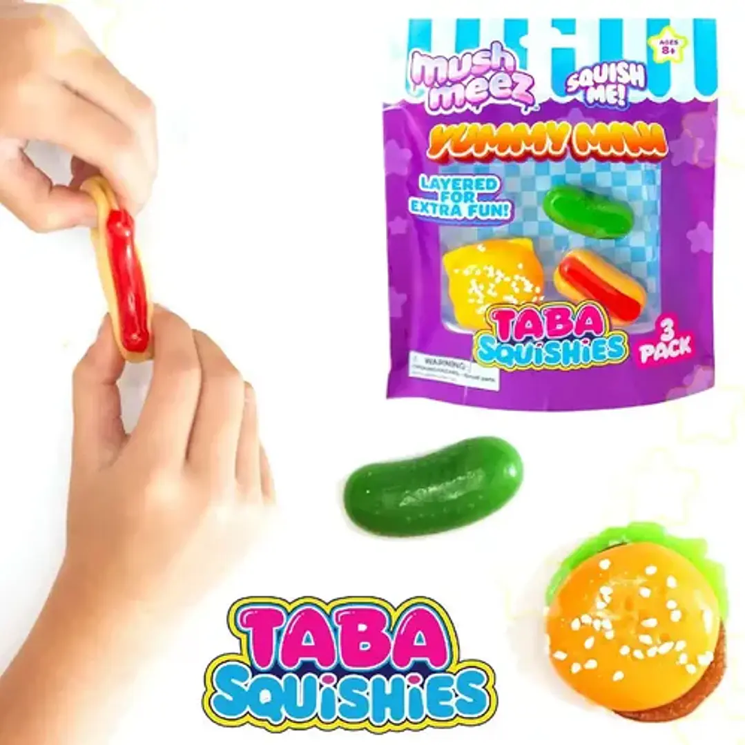 Squishies Yummy Mini Taba MushMeez, Pack de 3 de Espuma Multicolor 2