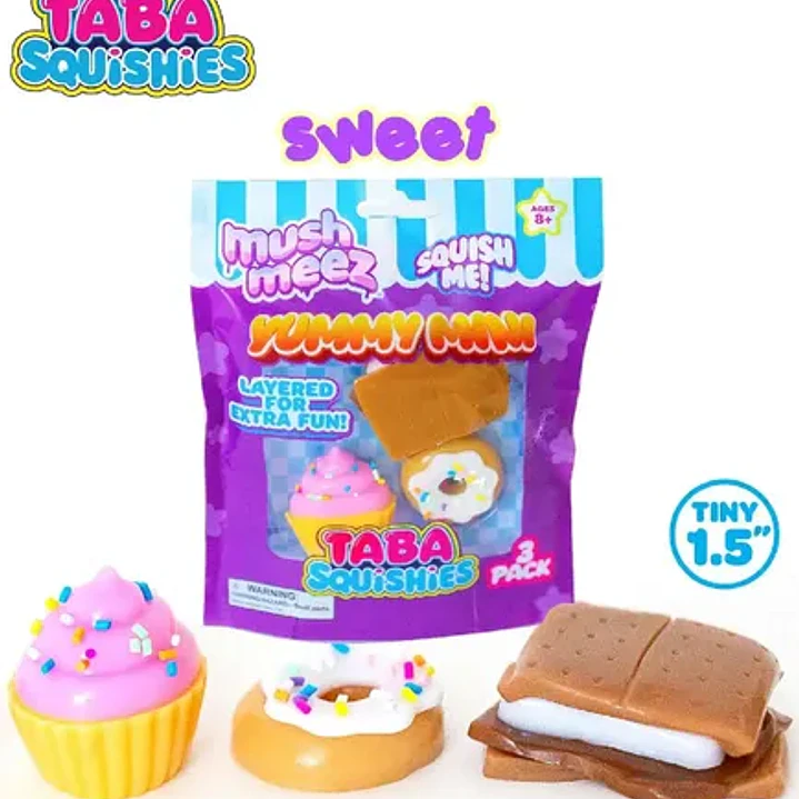 Mushmeez Taba Squishies Mini Comidas Pack X3 Yummy Mini 3