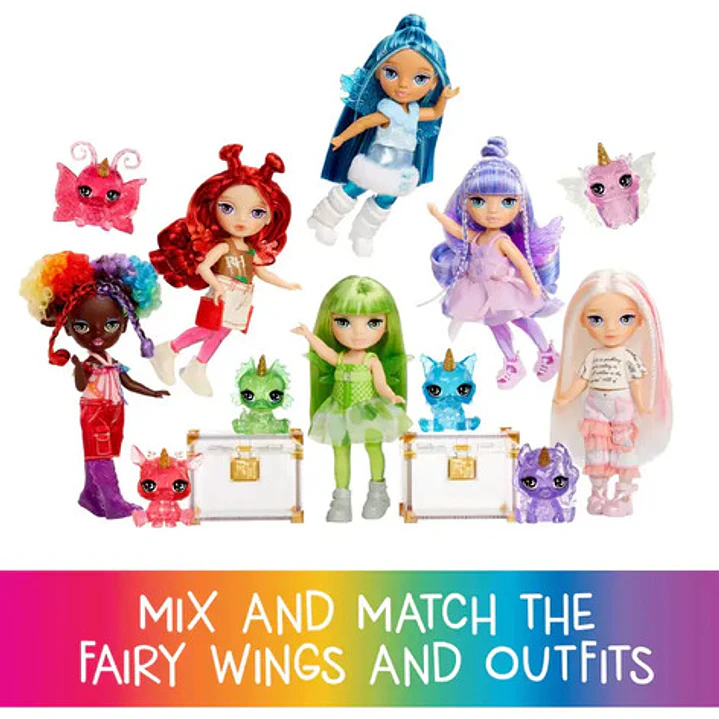 Rainbow High Littles Amethyst Hada De Fantasía Y Mascota 5