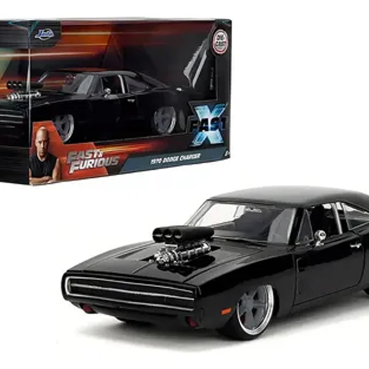Auto Camioneta en miniatura Jada Charger 70 1:24 color negro fast x 1