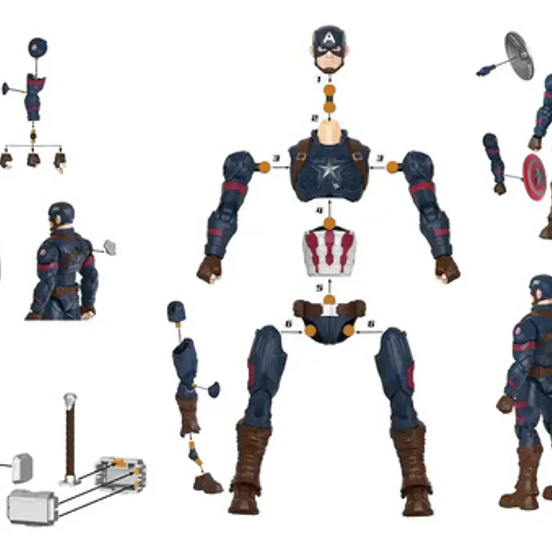 Figura Capitan America Blokees Marvel Infinity Saga Maqueta 3