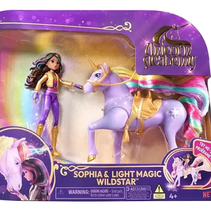 Muñeca Sophia Y Wildstar Luces Arcoíris Unicorn Academy 10