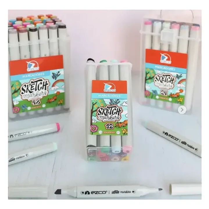 Marcadores Sketch Markers Doble X 12 Punta Ezco X12 1