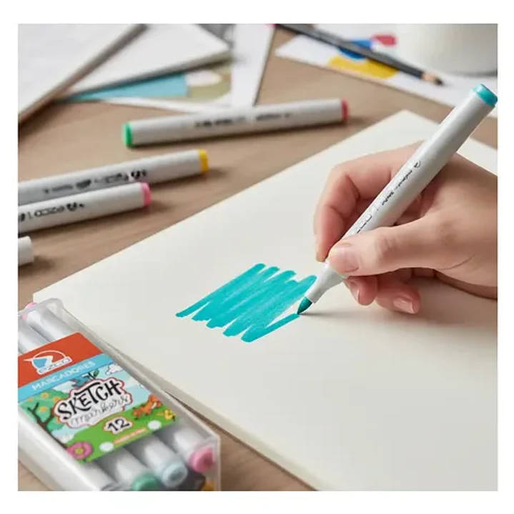 Marcadores Sketch Markers Doble X 12 Punta Ezco X12 3
