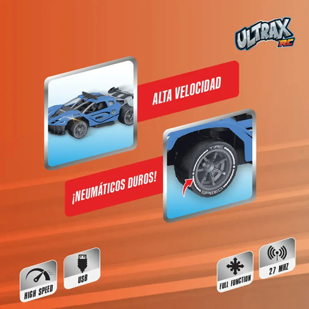 Auto Cross Racer Control Remoto Y Batería Recargable Ultrax 4